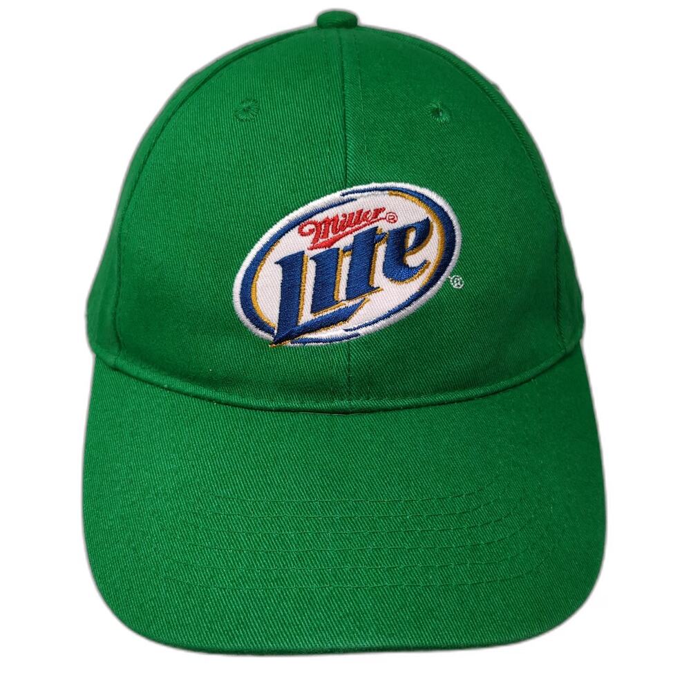 Acme Miller Lite Beer Logo Embroidered Baseball Cap Green One Size Strapback Hat